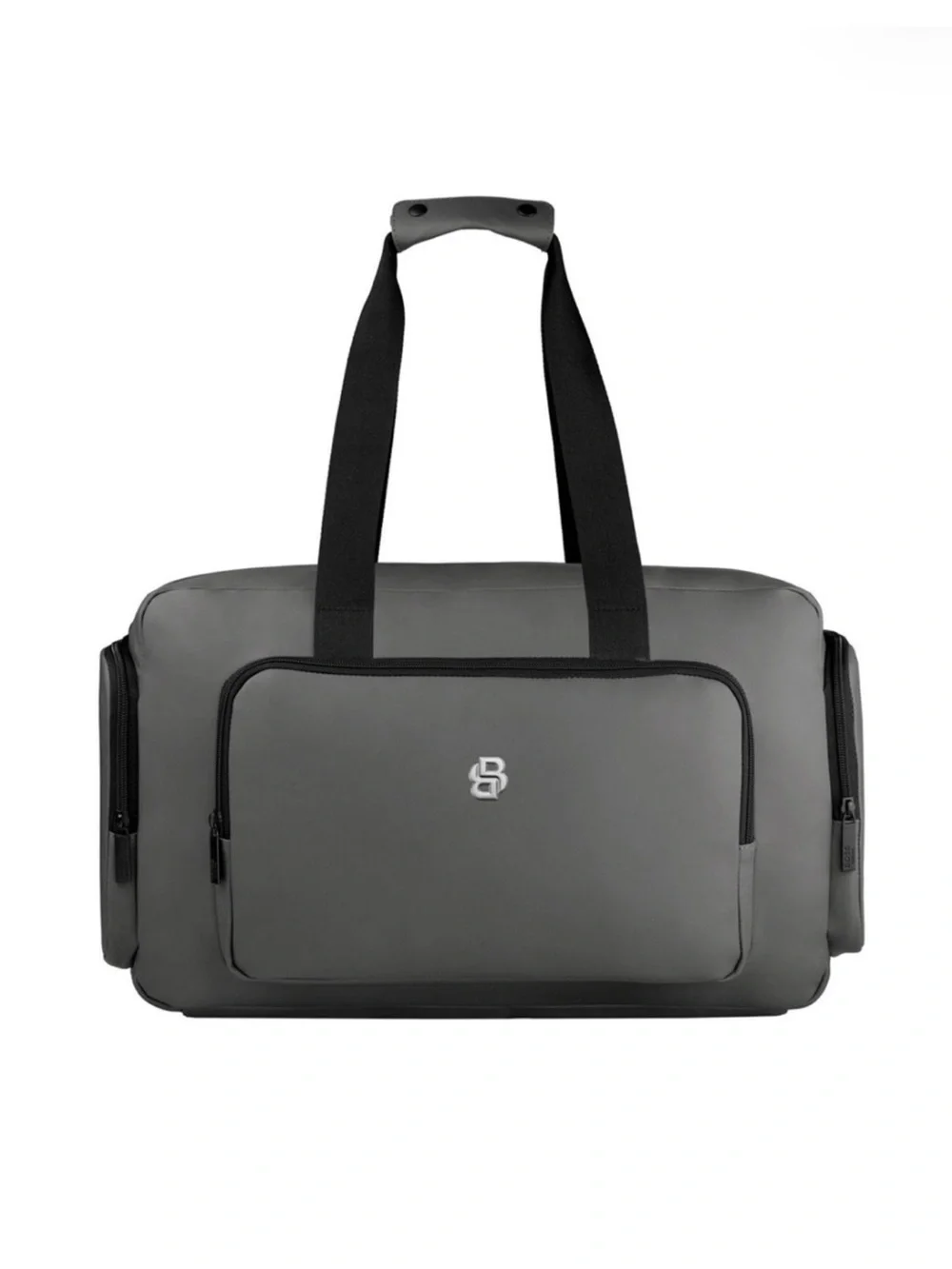 Hugo Boss Men's Gray Duffel Bag with Black Accents - HB Logo